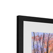 Winter Wonderland framed fine art print. Close up of top corner and black frame