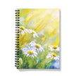 Daisy flower artwork design note book. Spiral bound. Yellow and white