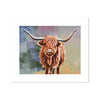 Scottish Highland Cow painting, fine art canvas print