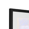 Rabbit and balloon nursery fine art print in black frame with white mount. Top corner detail