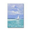 White Sailboat painting, canvas art print 