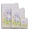 White rabbit and dandelions nursery canvas art prints. Different sizes