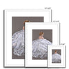 Beautiful woman in a white dress artwork. Fine art prints in white frame with white mount. Different sizes