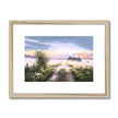 Ethereal misty landscape at sunrise, fine art print with natural frame and white mount