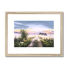 Ethereal misty landscape at sunrise, fine art print with natural frame and white mount