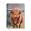 Scottish Highland Cow artwork designed spiral notebook. A4 size