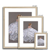 Beautiful woman in a white dress artwork. Fine art prints in wooden frame with white matt. Different sizes