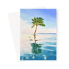 Palm Tree, art greeting card. Portrait format