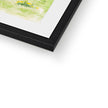 Fine art print in black frame with a white mount. Corner detail