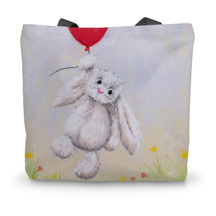 Beautiful white rabbit artwork design tote.