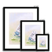 Adorable rabbit nursery art prints. Black frame. Different sizes