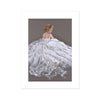 Woman in White Dress Painting. Canvas fine art print. Unmounted.