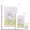 White Rabbit and dandelion seeds, nursery fine art canvas prints. Different sizes